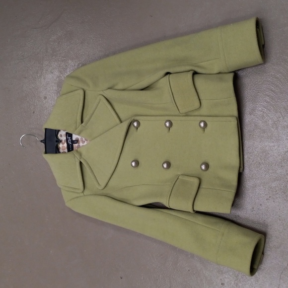 Black Rivet Sage Colored, Button Down, Pea Coat - Picture 4 of 15